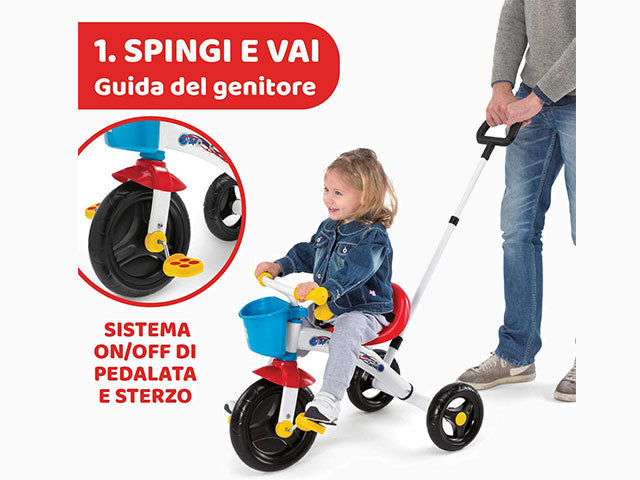 Chicco Triciclo Bambini U-GO 2in1 Triciclo con Maniglione Regolabile