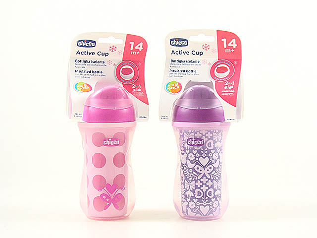 Chicco Active Cup Bicchiere Antigoccia 266 ml Viola e Rosa