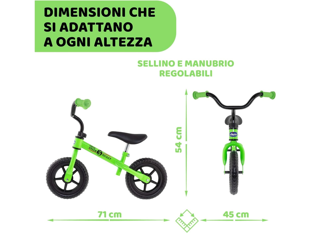 Chicco prima bicicletta green rocket 01716