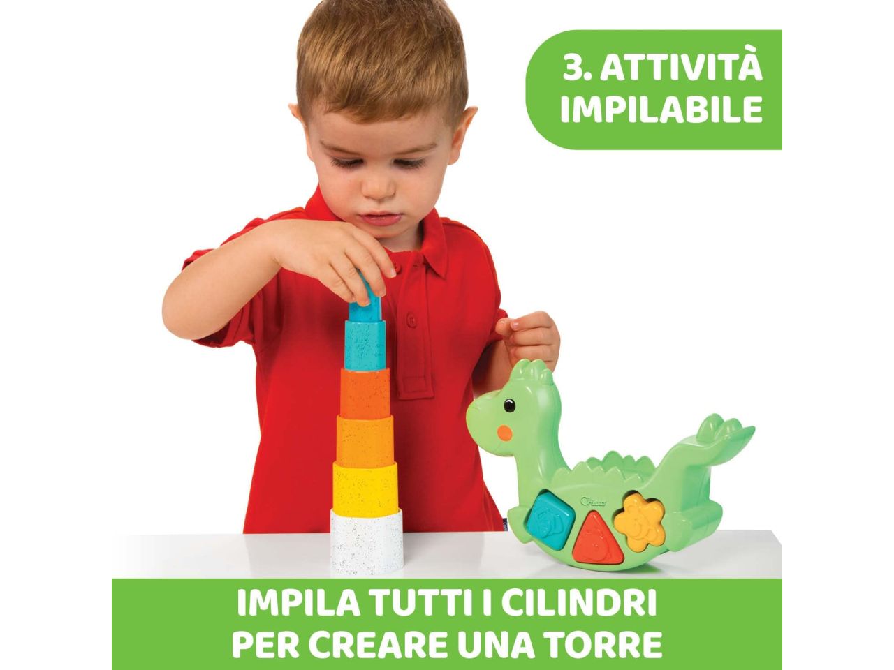 Chicco 2in1 Rocking Dino Gioco di Equilibrio Impilabile