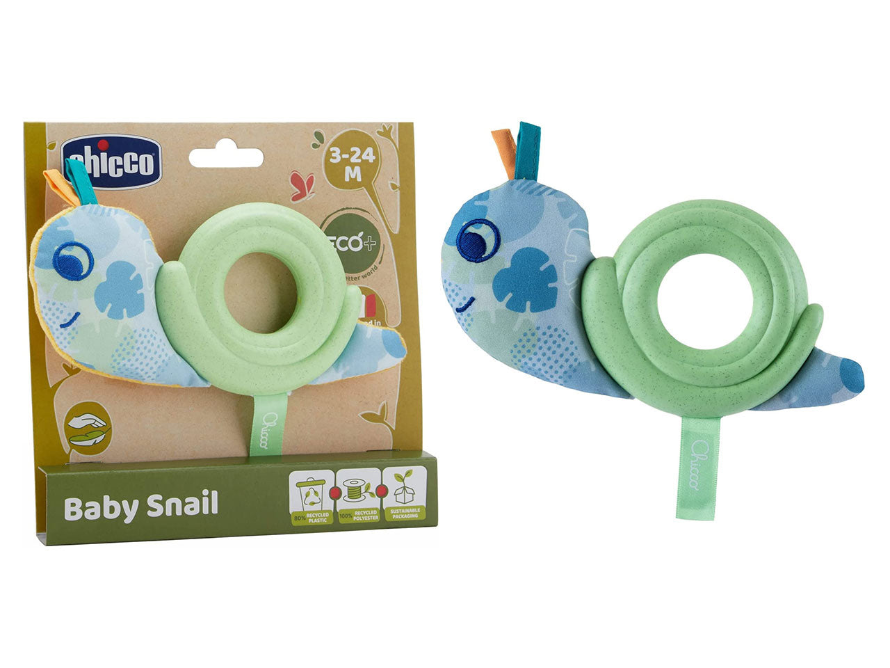 Chicco Peluche Baby Lumaca ECO+ Trillino in Tessuto