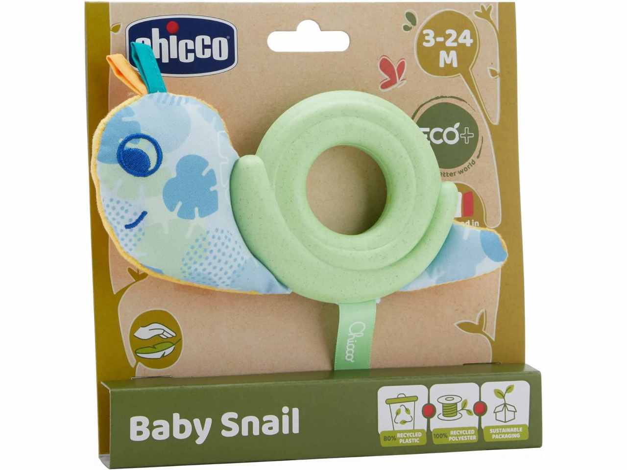 Chicco Peluche Baby Lumaca ECO+ Trillino in Tessuto