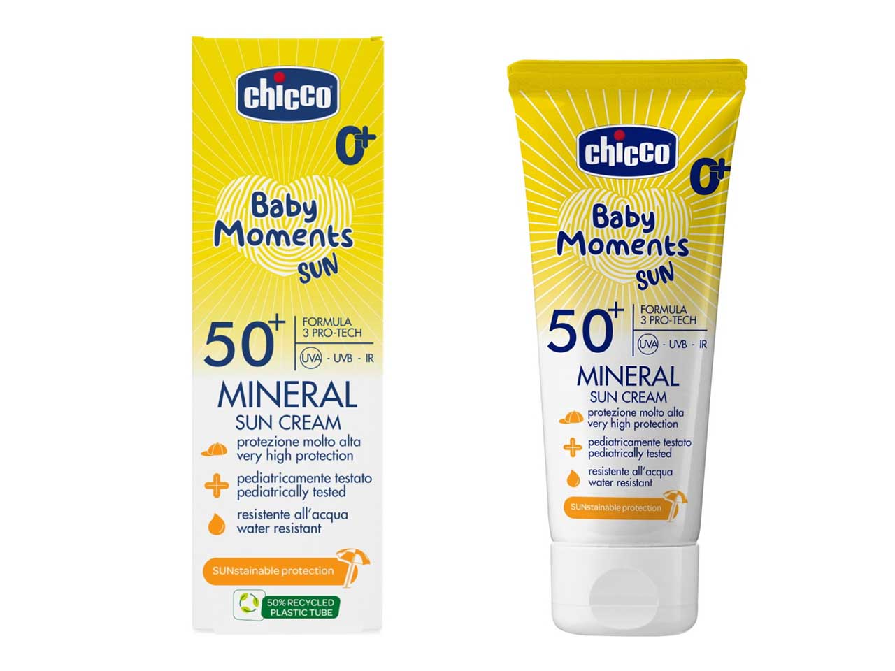 Chicco baby moments sun crema solare  mineral spf 50+ - 75ml