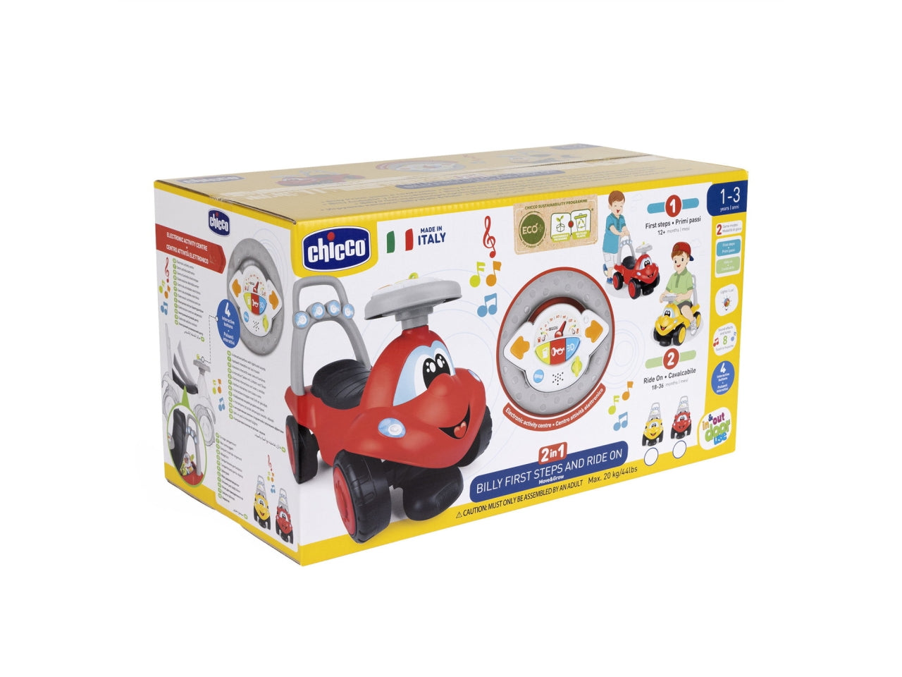 Chicco Billy Walk&Ride Eco+ Girello e Cavalcabile 2 in 1