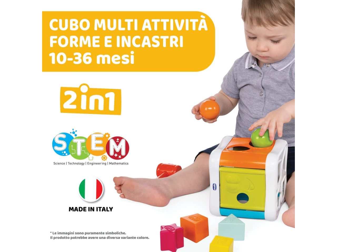 Chicco Cubo Incastra e Martella 2 in 1 Gioco Educativo