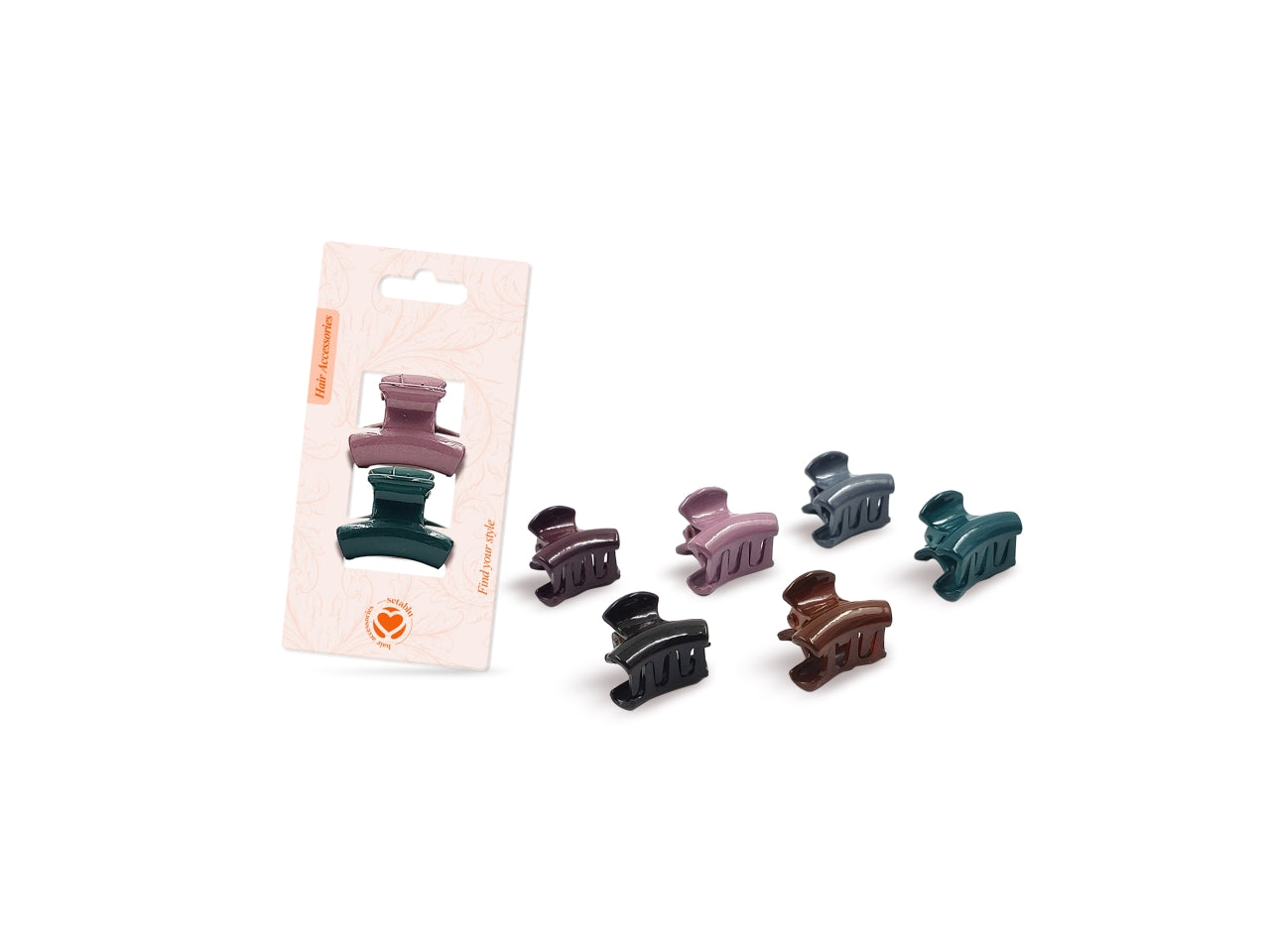 Set 2 pinze per capelli 2,5cm