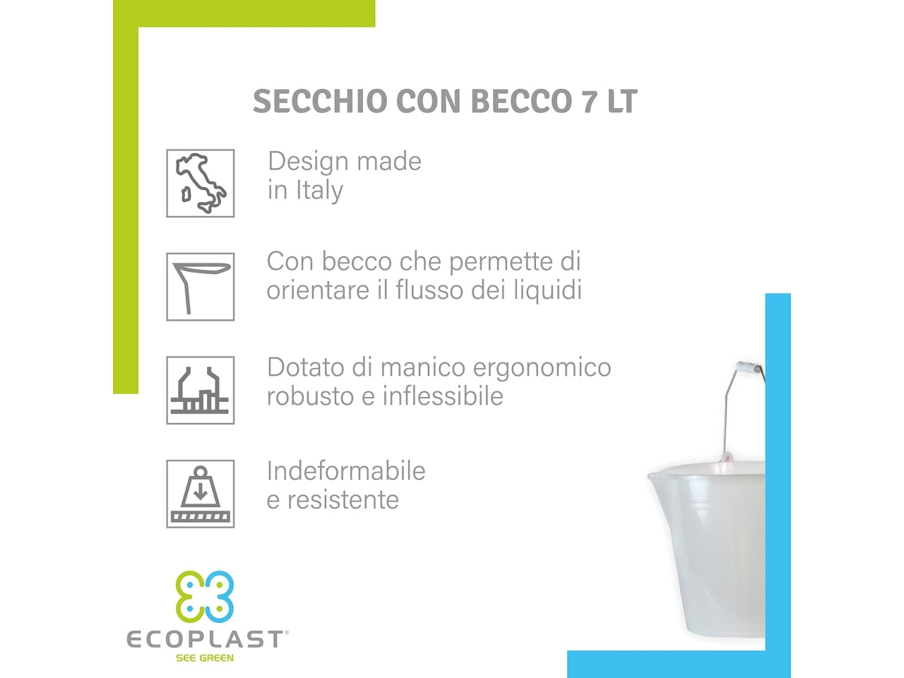 Secchio con becco neutro 7lt s7