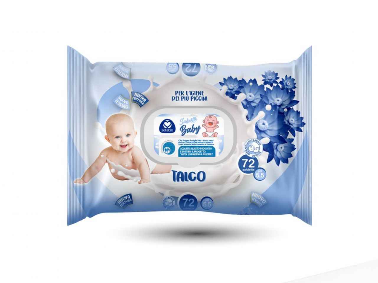 Salviette baby talco 72 pezzi 5859753