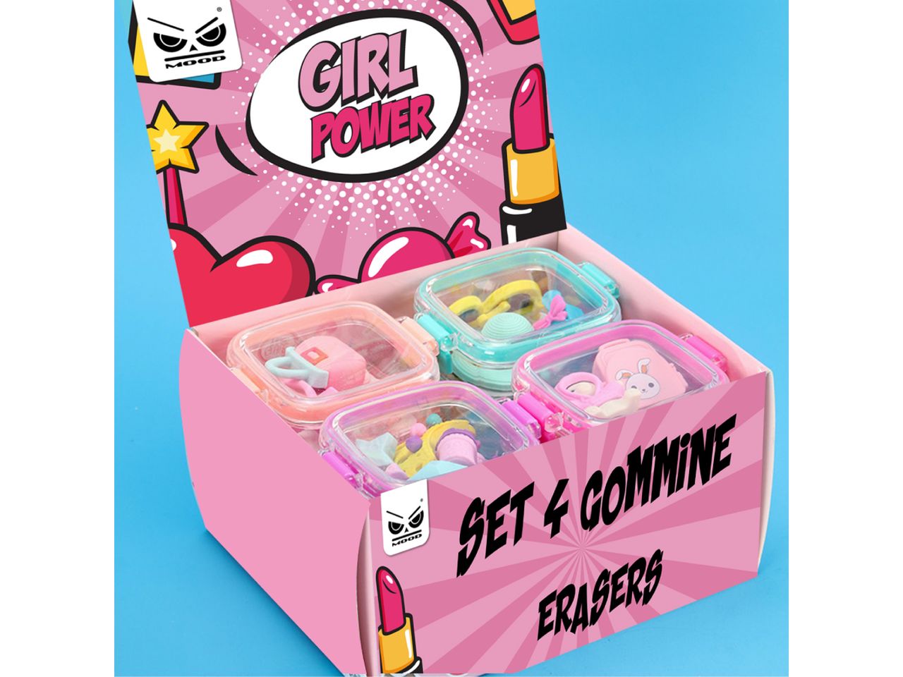 Gommine girl power - confezione da 4 gomme