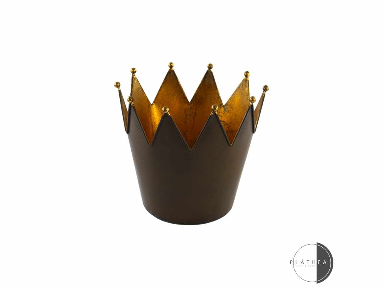 Corona ruggine/ oro d.13x13cm in metallo