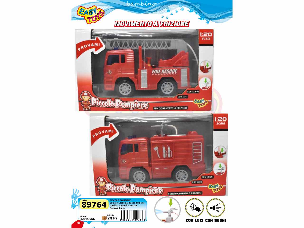 Camion pompieri con suono 2 as89764