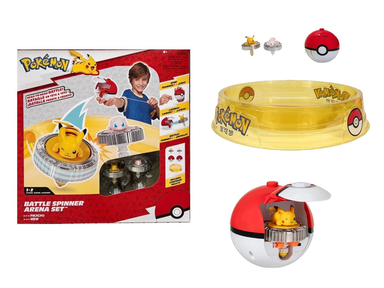 Arena di combattimento Pokémon con trottola e 2 personaggi | Rei Toys