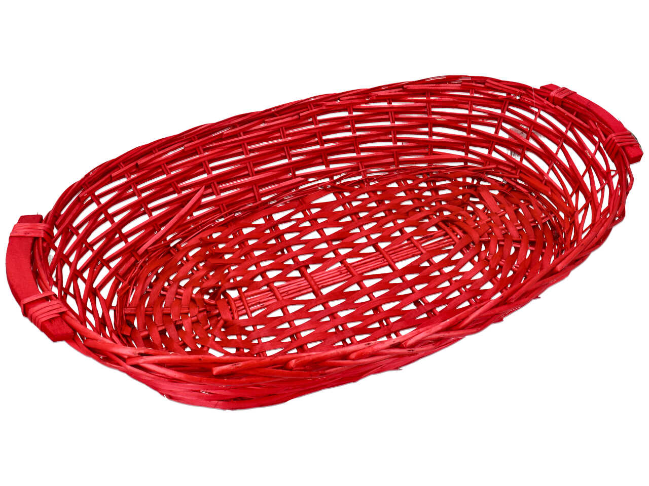 Cesto ovale colore rosso misura 65x40x13cm