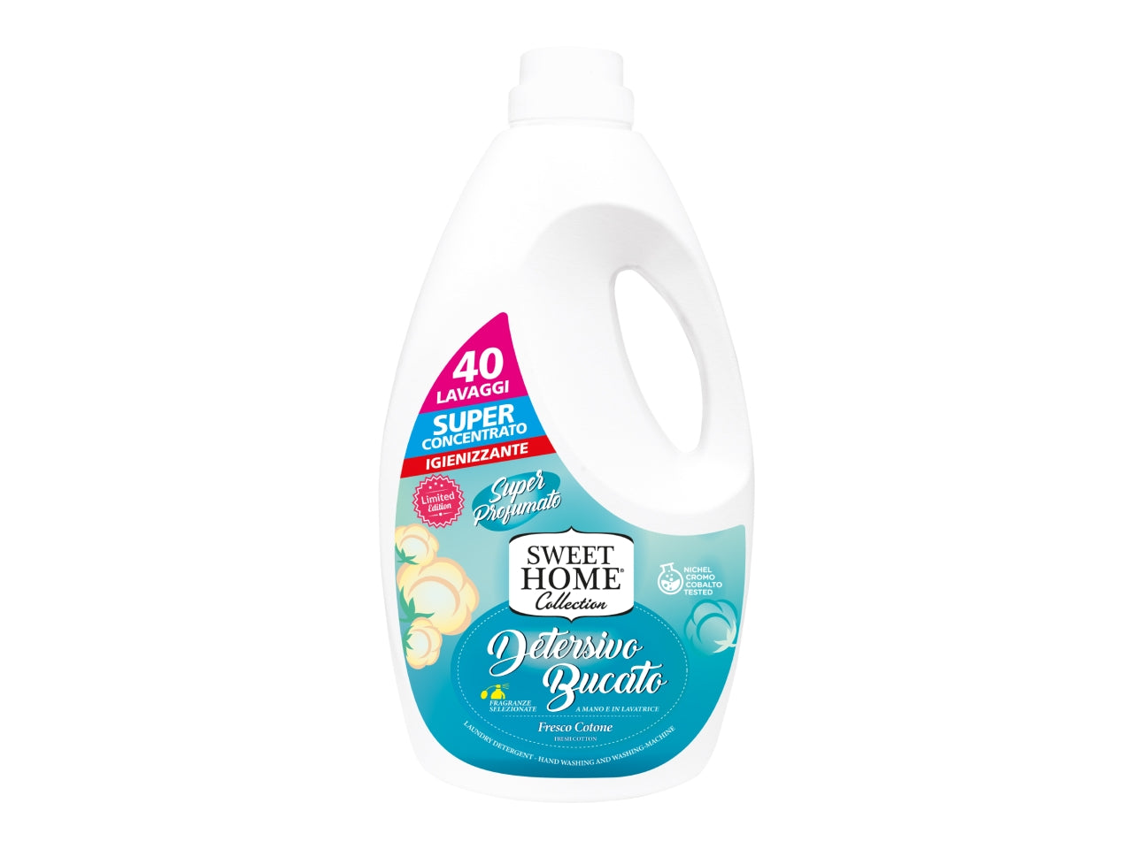 Detersivo Bucato Sweet Home 2000ml Formula Concentrata - Cotone Puro, per Lavaggio a Mano e Lavatrice, fino a 40 Lavaggi $