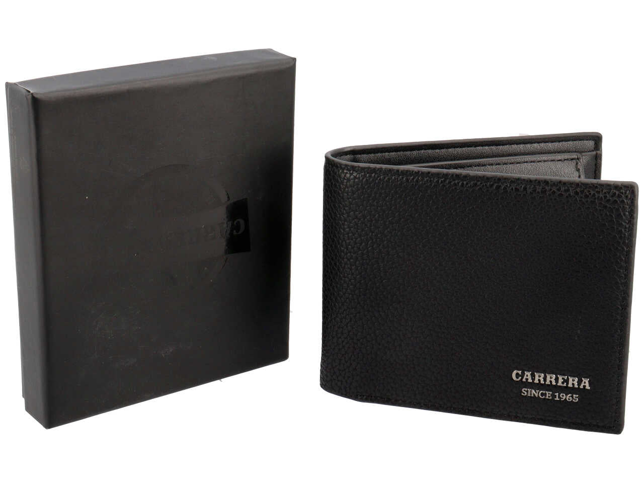 Portafoglio trifold con porta documenti tidy collection nero 100% polyurethane