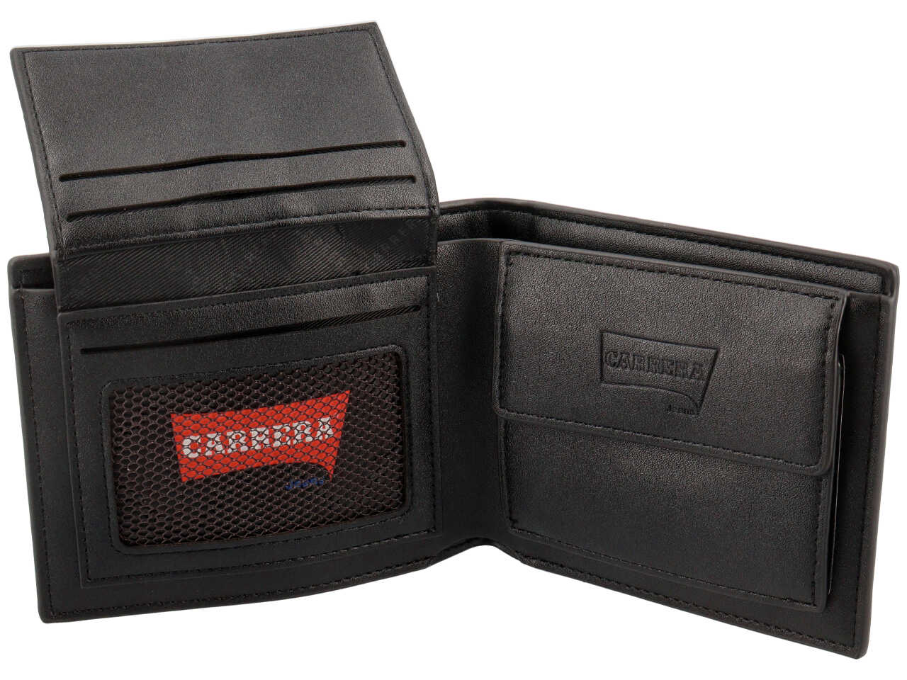 Portafoglio trifold con porta documenti tidy collection nero 100% polyurethane