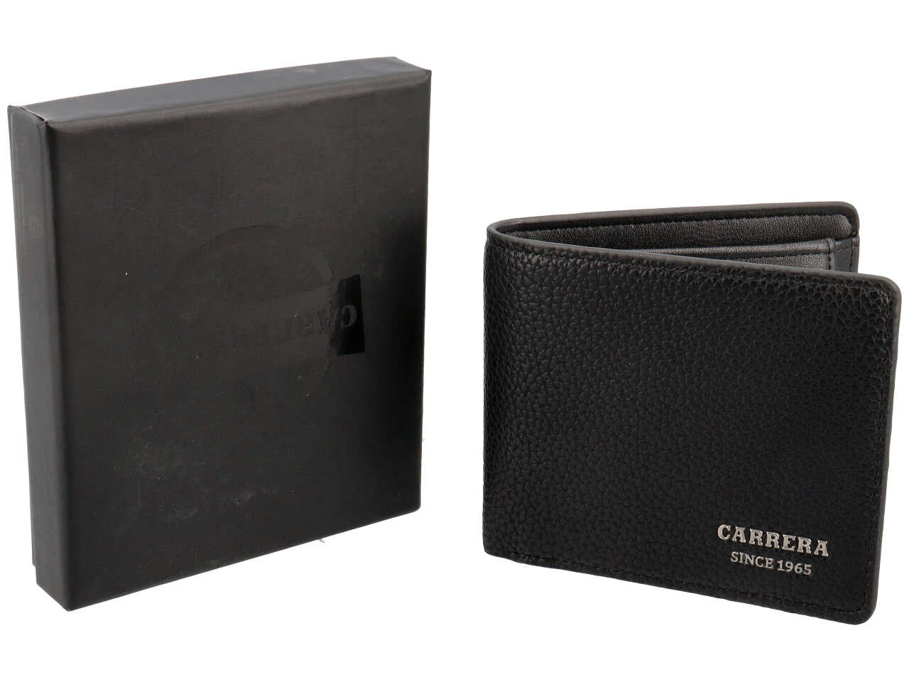 Portafoglio bifold orizzontale con portamonete tidy collection nero 100% polyurethane