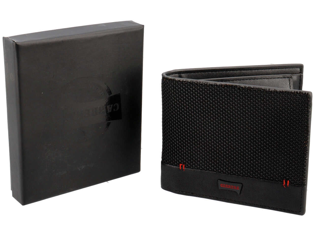 Portafoglio trifold con porta documenti city collection nero 50% polyurethane 50% polyester