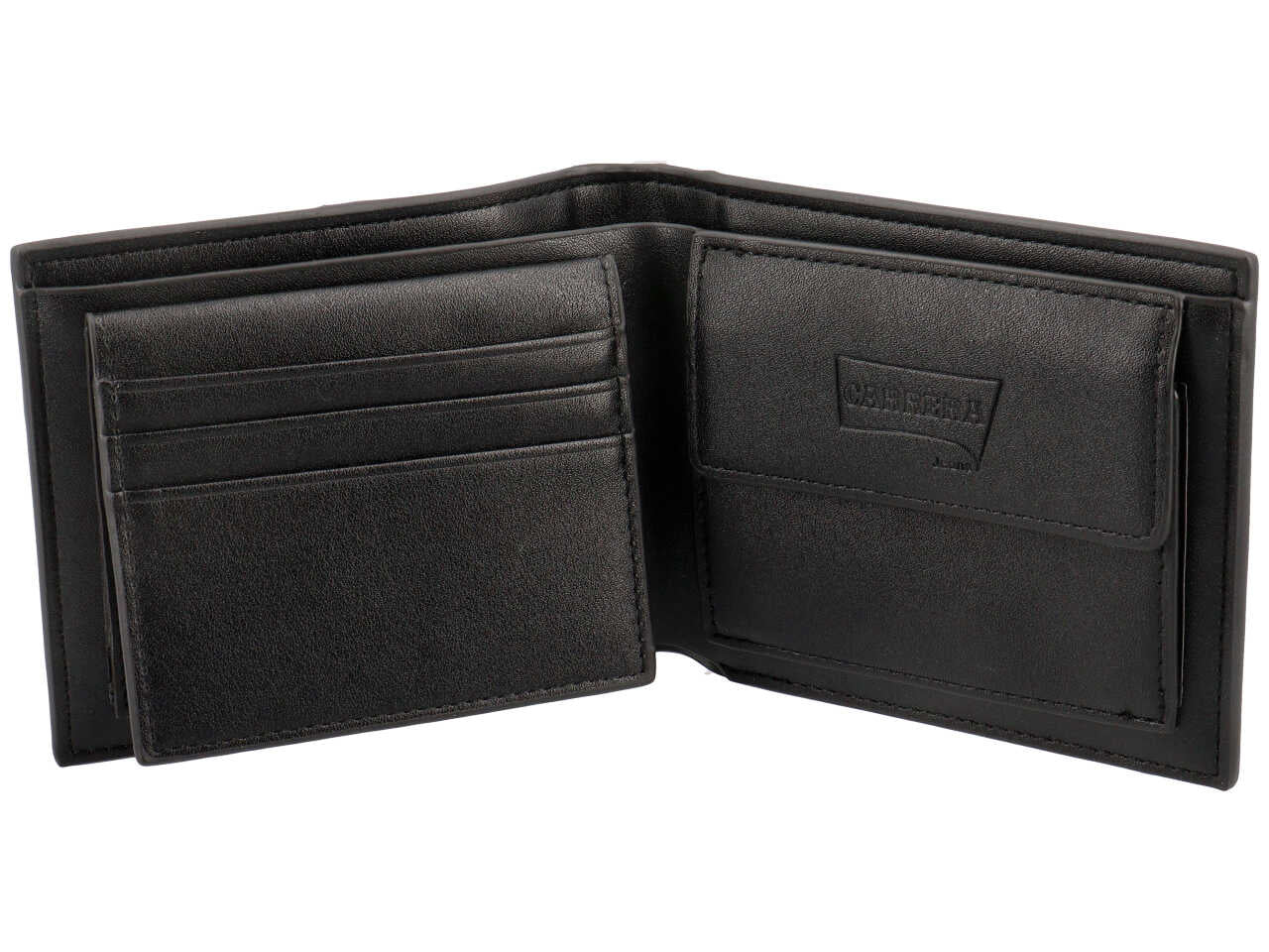 Portafoglio trifold con porta documenti city collection nero 50% polyurethane 50% polyester