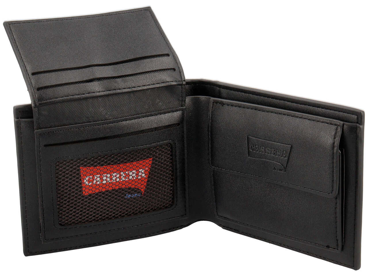 Portafoglio trifold con porta documenti city collection nero 50% polyurethane 50% polyester