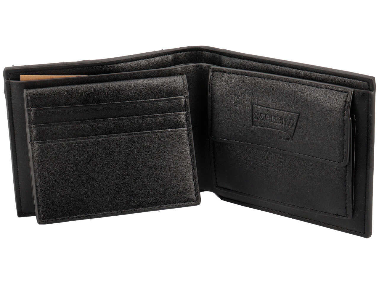 Portafoglio trifold con porta documenti city collection marrone scuro 50% polyurethane 50% polyester