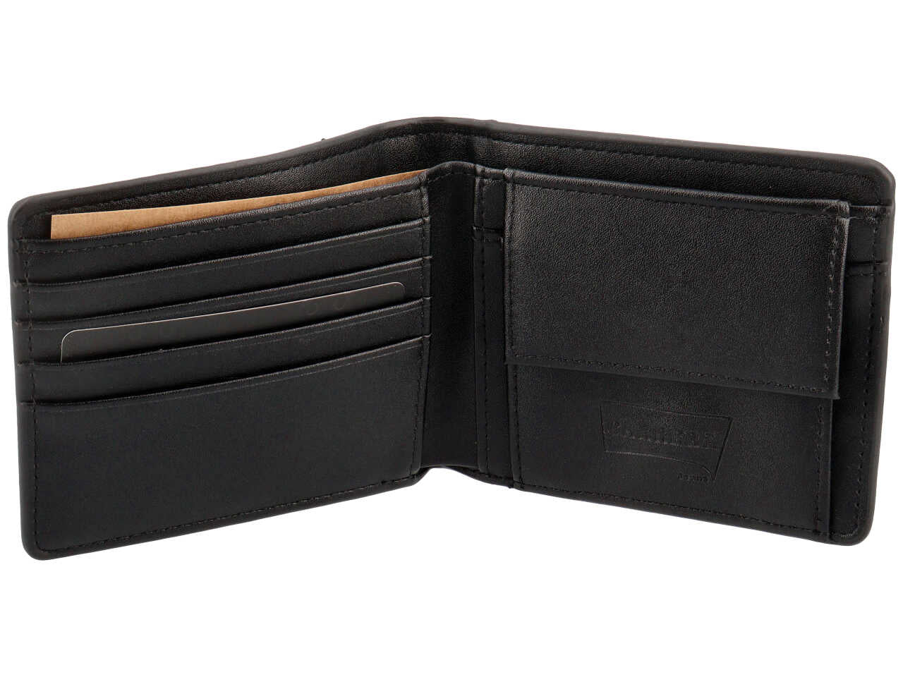 Portafoglio bifold orizzontale con portamonete city collection nero 50% polyurethane 50% polyester