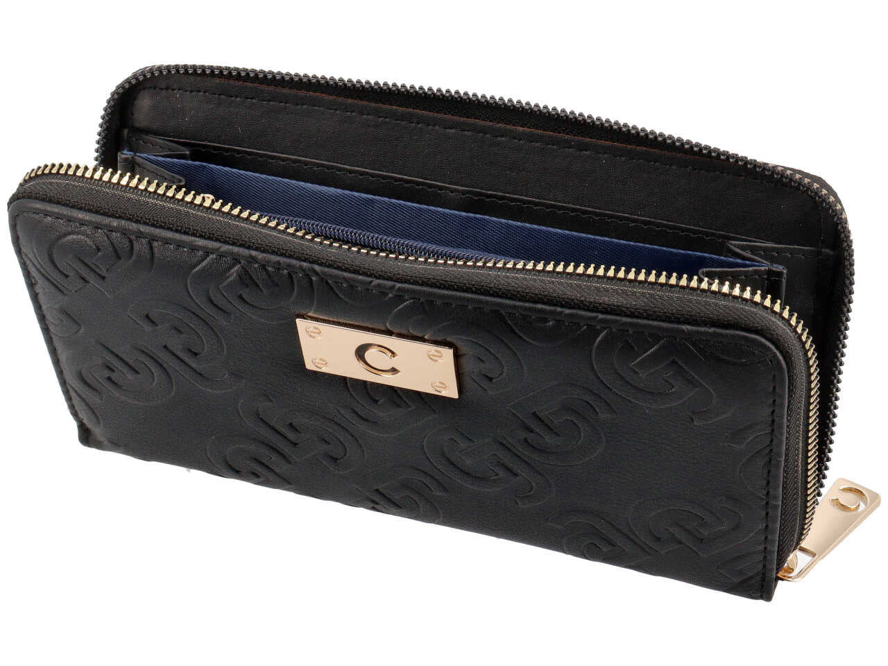 Portafoglio zip around ilary collection nero 100% polyurethane