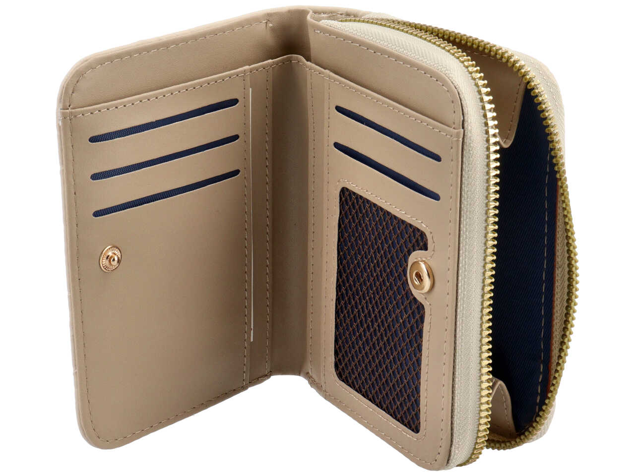 Portafoglio zip around bifold piccolo ilary collection avorio 100% polyurethane