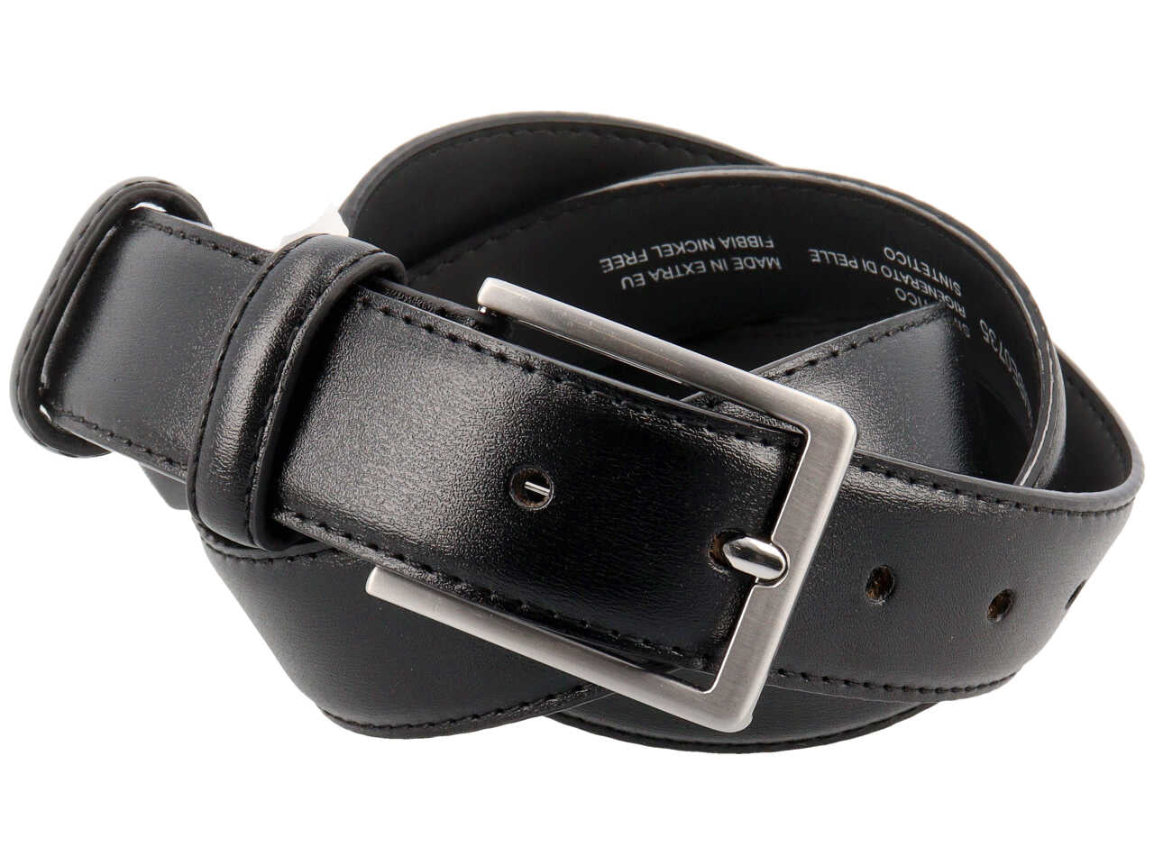 Portafoglio trifold con porta documenti e cintura city collection nero