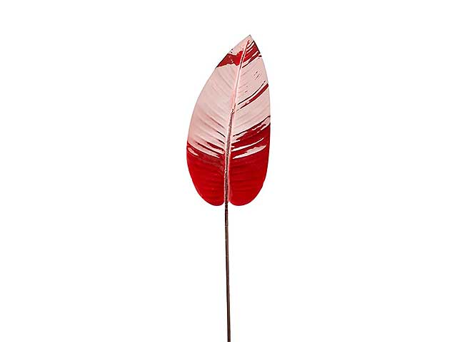 Foglia banano h97cm glossy rossa 683761,4