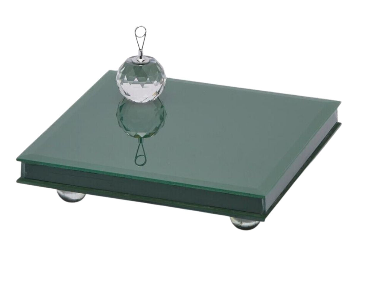 Alzata specchio con piedi misura h.5x20x20cm colore verde