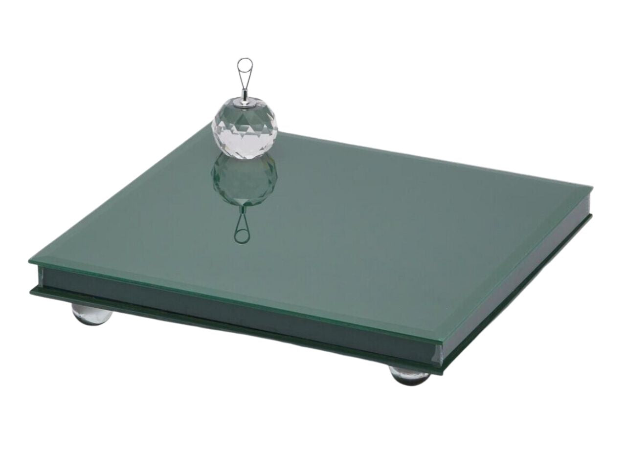 Alzata specchio con piedi misura h.5x25x25cm colore verde