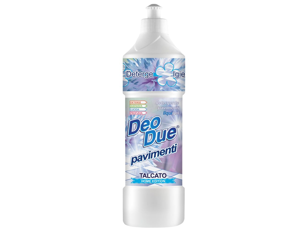 Detergente per pavimenti deo due liquigel talcato capacita' 750ml misura 7,5x24,5x7,5cm