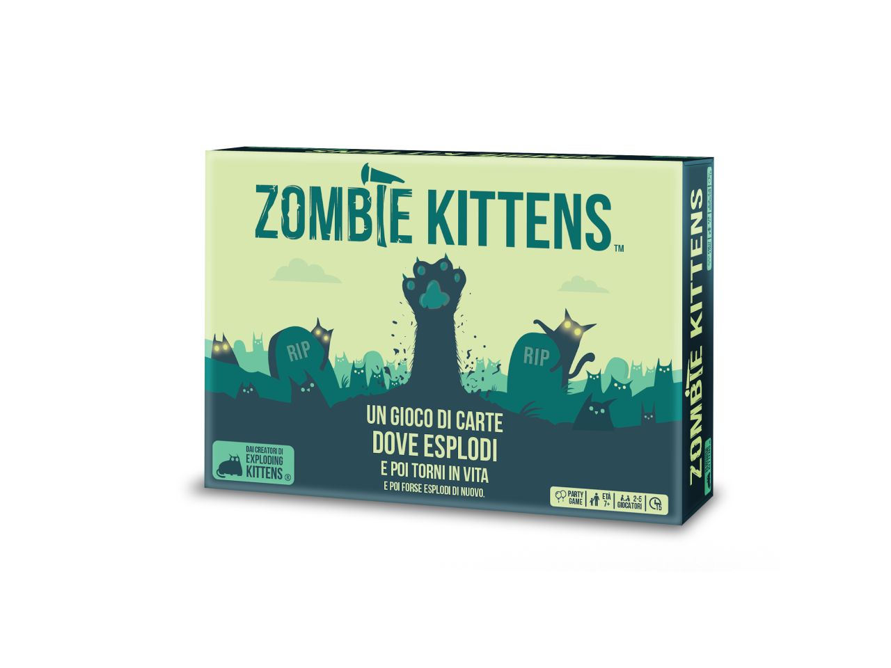 Zombie Kittens, Gioco da tavolo di Carte da 2 a 5 Giocatori, per bambini da 7 Anni in su - Asmodee