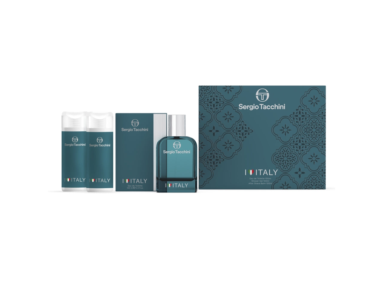 Sergio tacchini i love italy man tin gift set eau de toilette 100ml boxed + shower gel 100ml + after shave balm 100ml