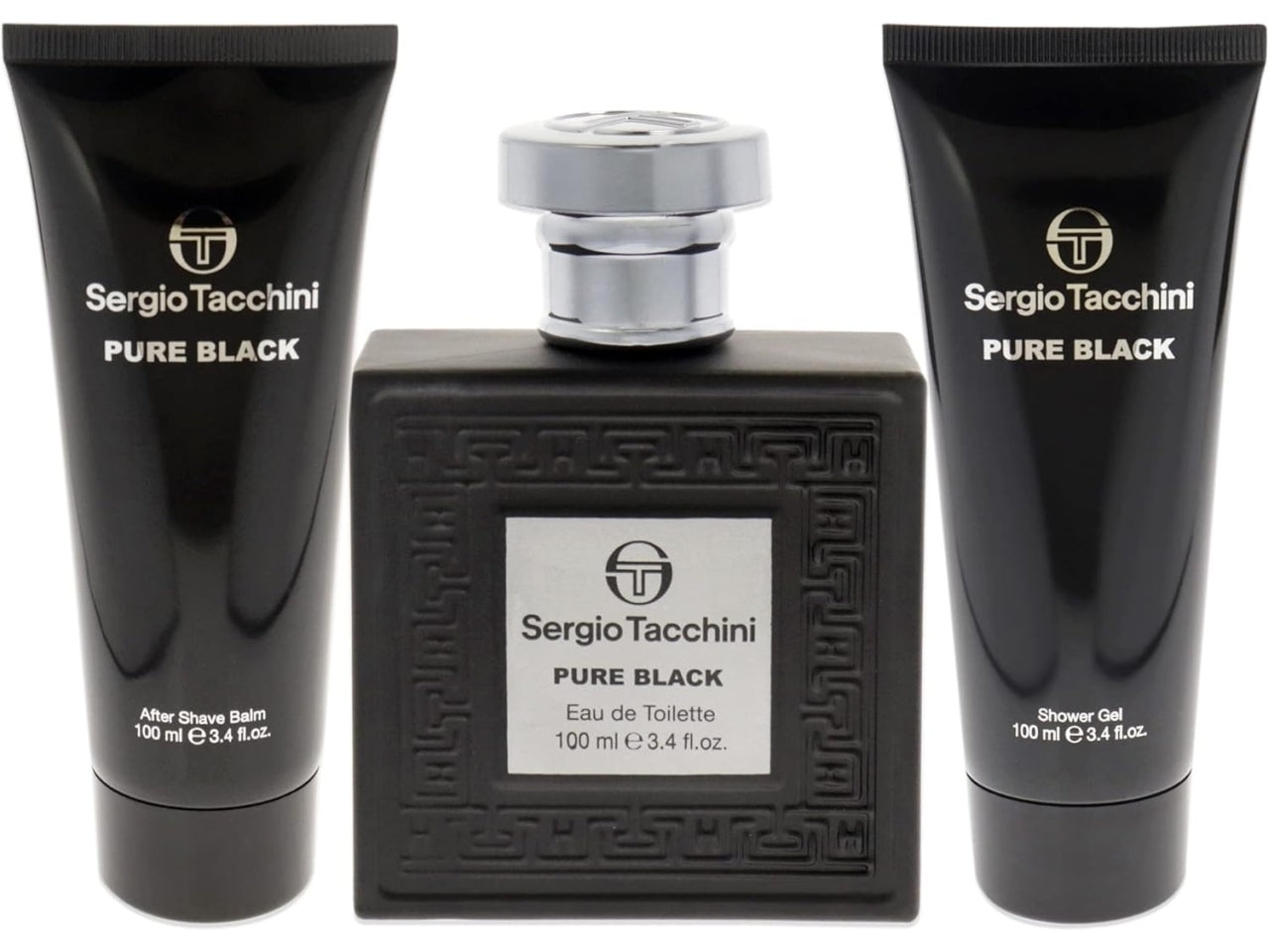 Sergio tacchini pure black la confezione contiene after shave balm 100ml eau de toilette 100ml shower gel 100ml
