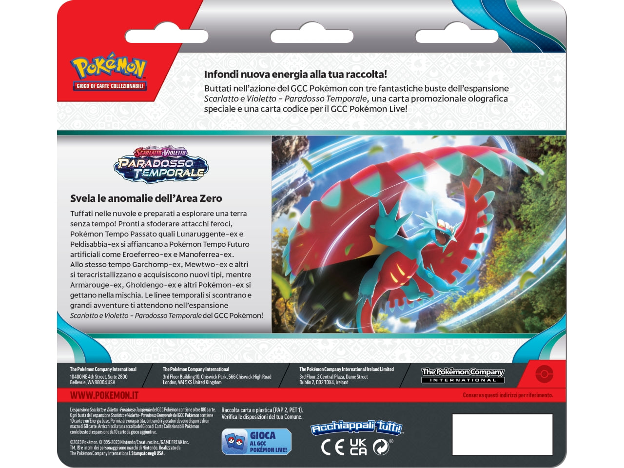 Carte Pokémon Blister Scarlatto E Violetto Paradosso Temporale Cetitan/Arctibax - Game Vision