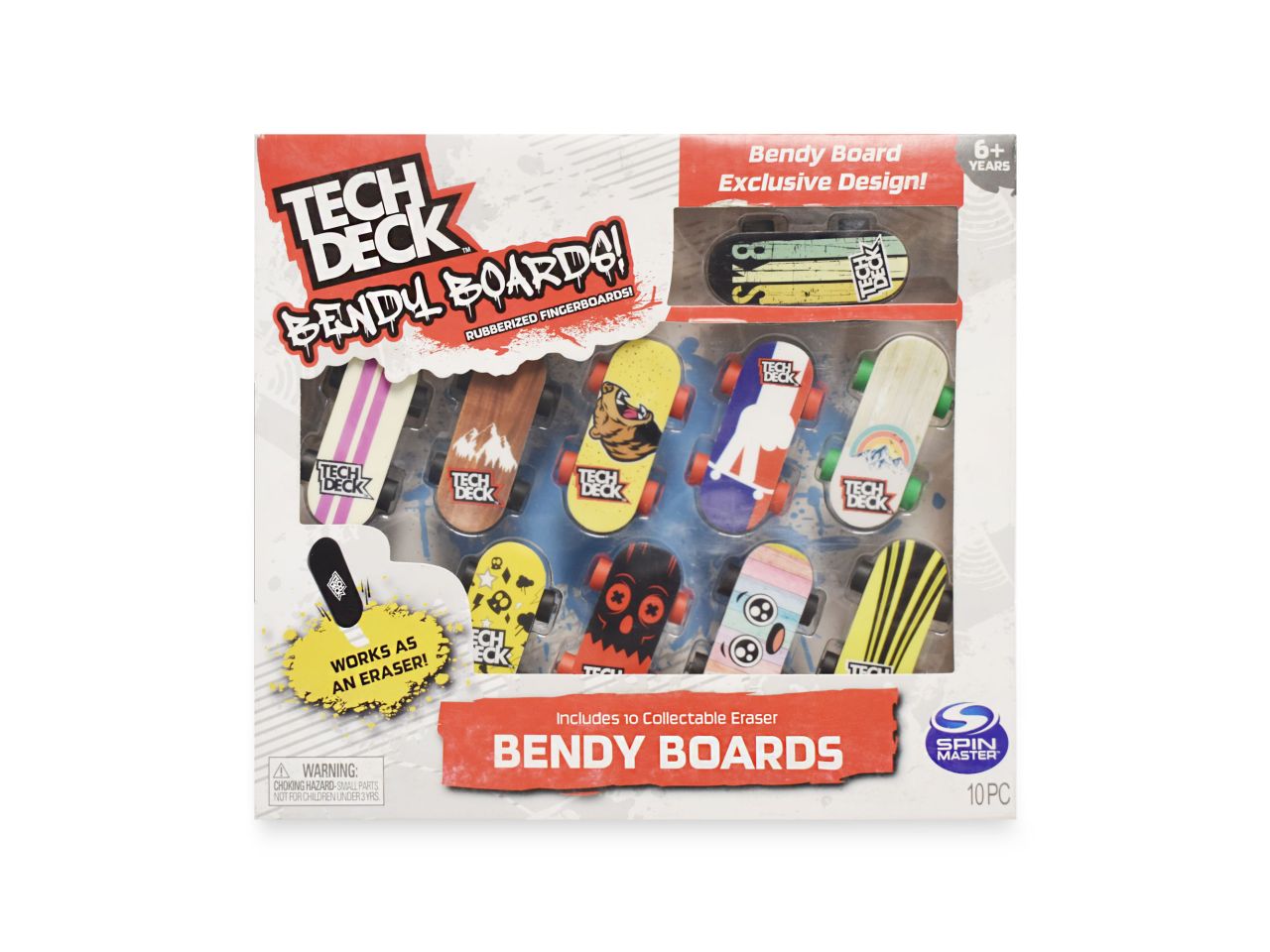 Tech deck rubberised bendy boards confezione con 10 pezzi