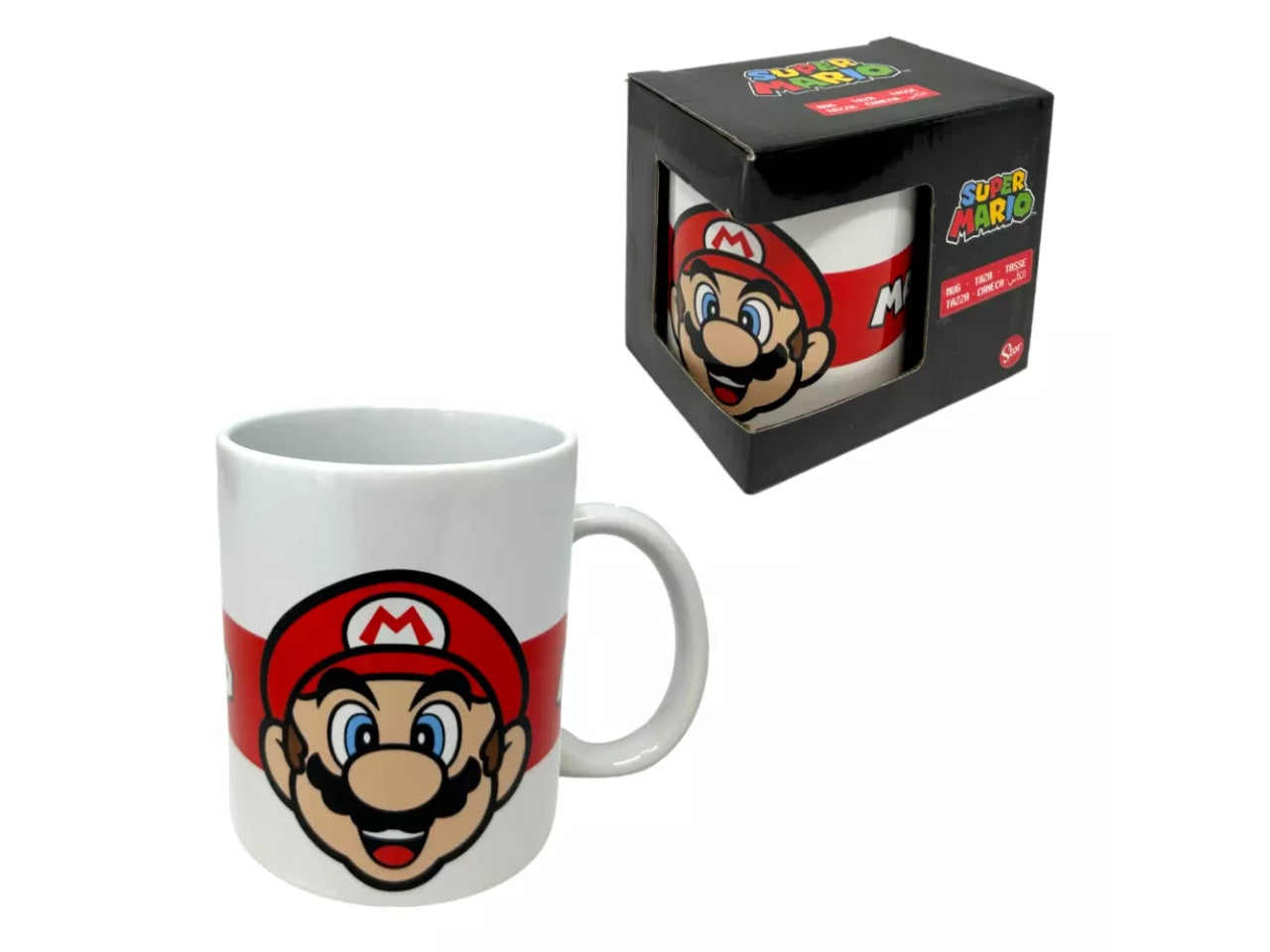 Super Mario tazza in ceramica bianco e rosso 320 ml 8x12 cm - Real Trade