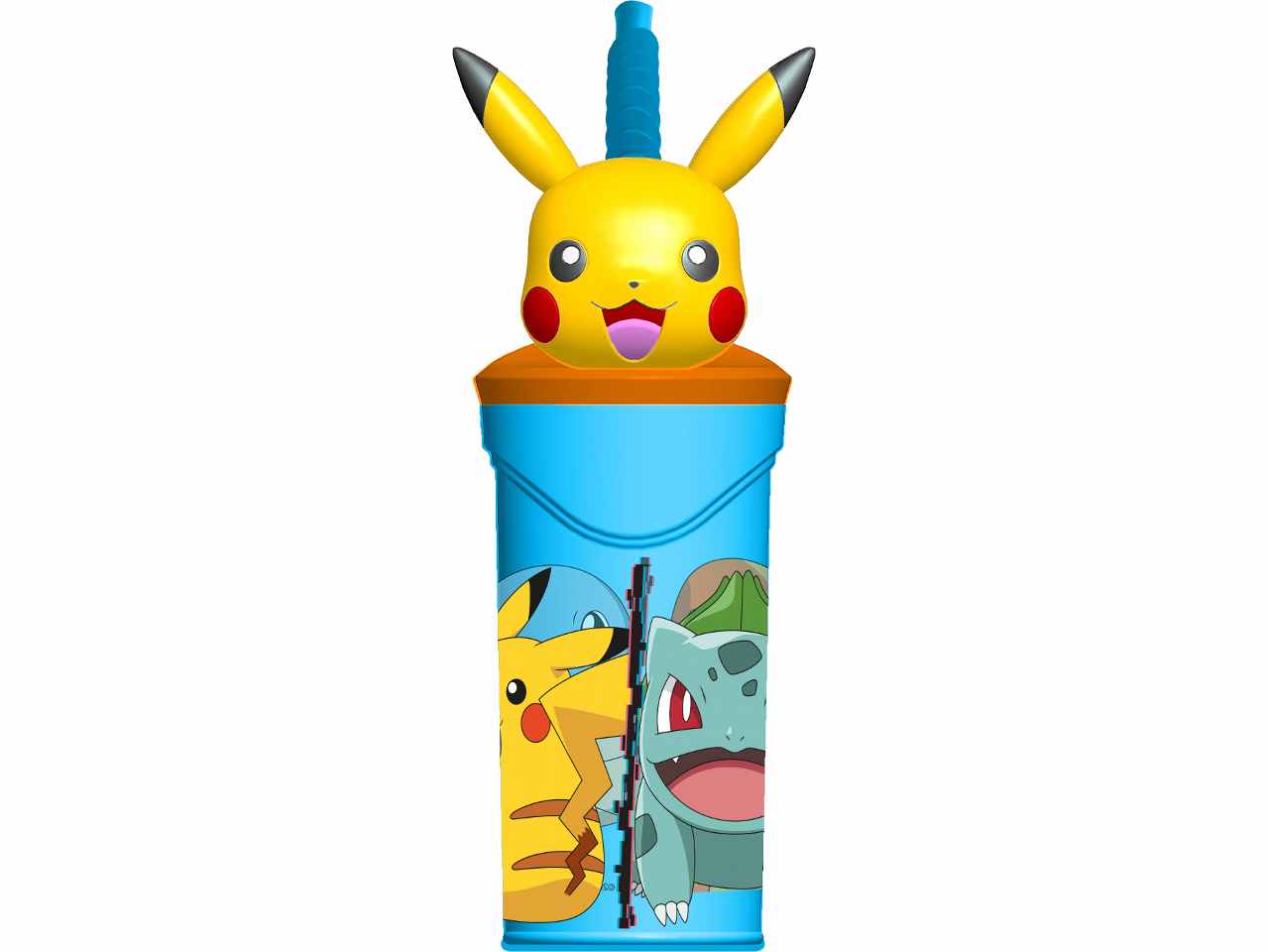 Pokemon bicchiere con cannuccia 3d tritan da 360ml