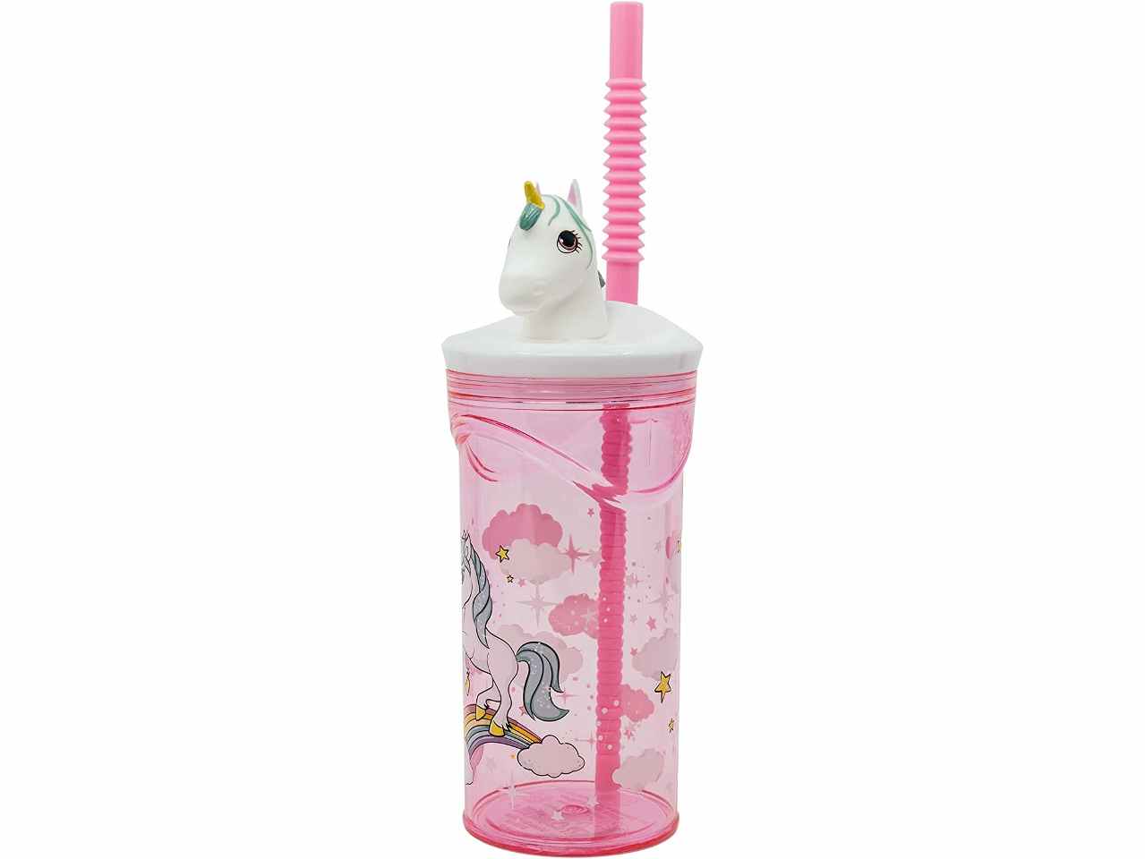 Unicorno bicchiere con cannuccia 3d tritan