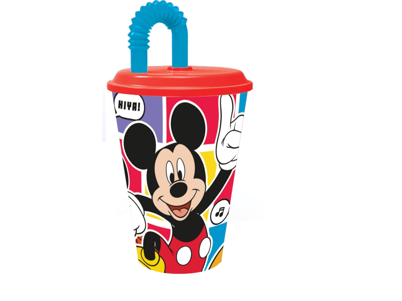 Mickey mouse bicchiere da 430ml con cannuccia