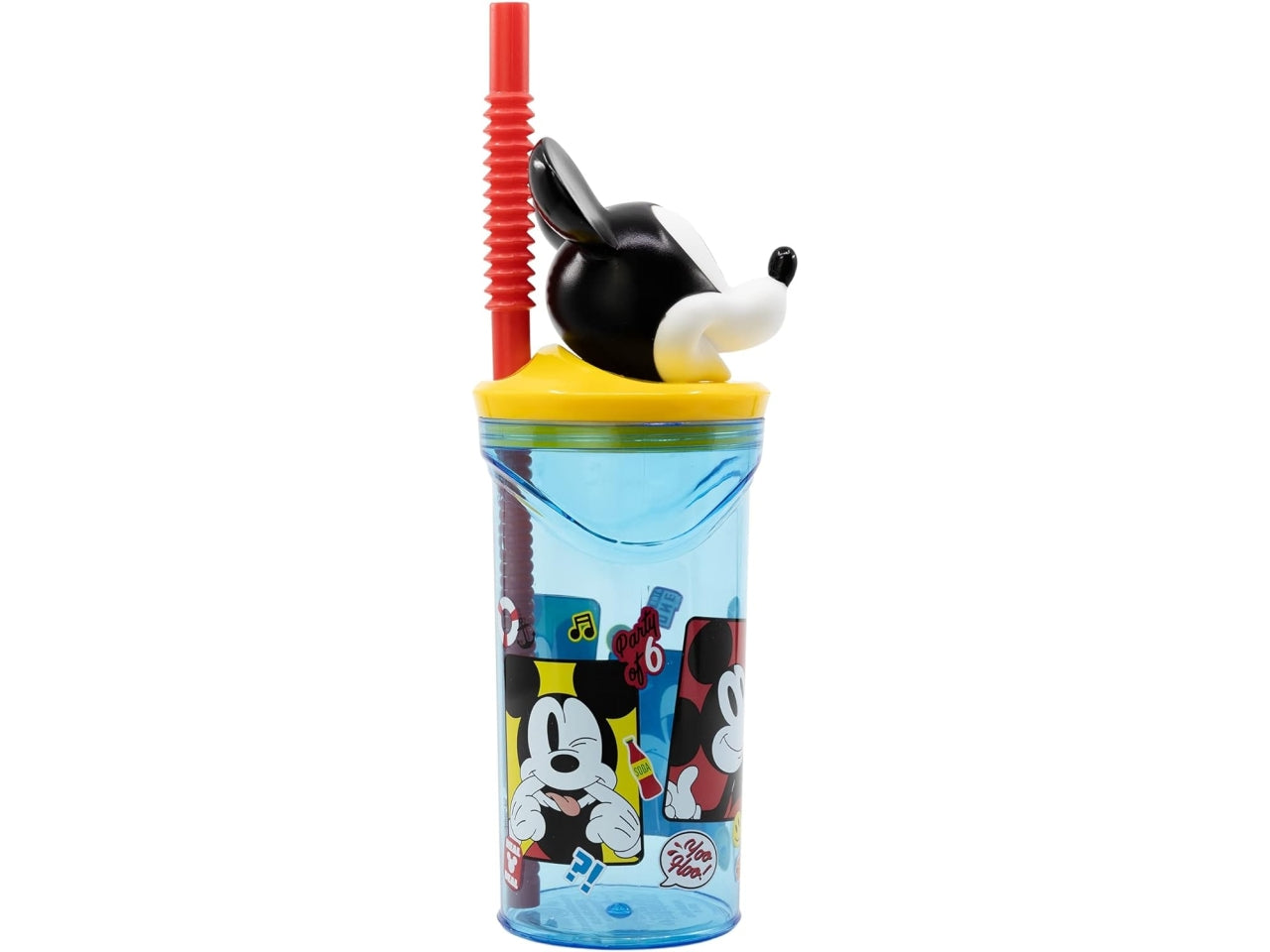 Bicchiere con cannuccia di mickey 3d tritan