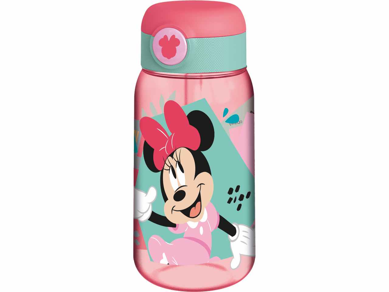 Minnie borraccia con cannuccia pop up da 510ml