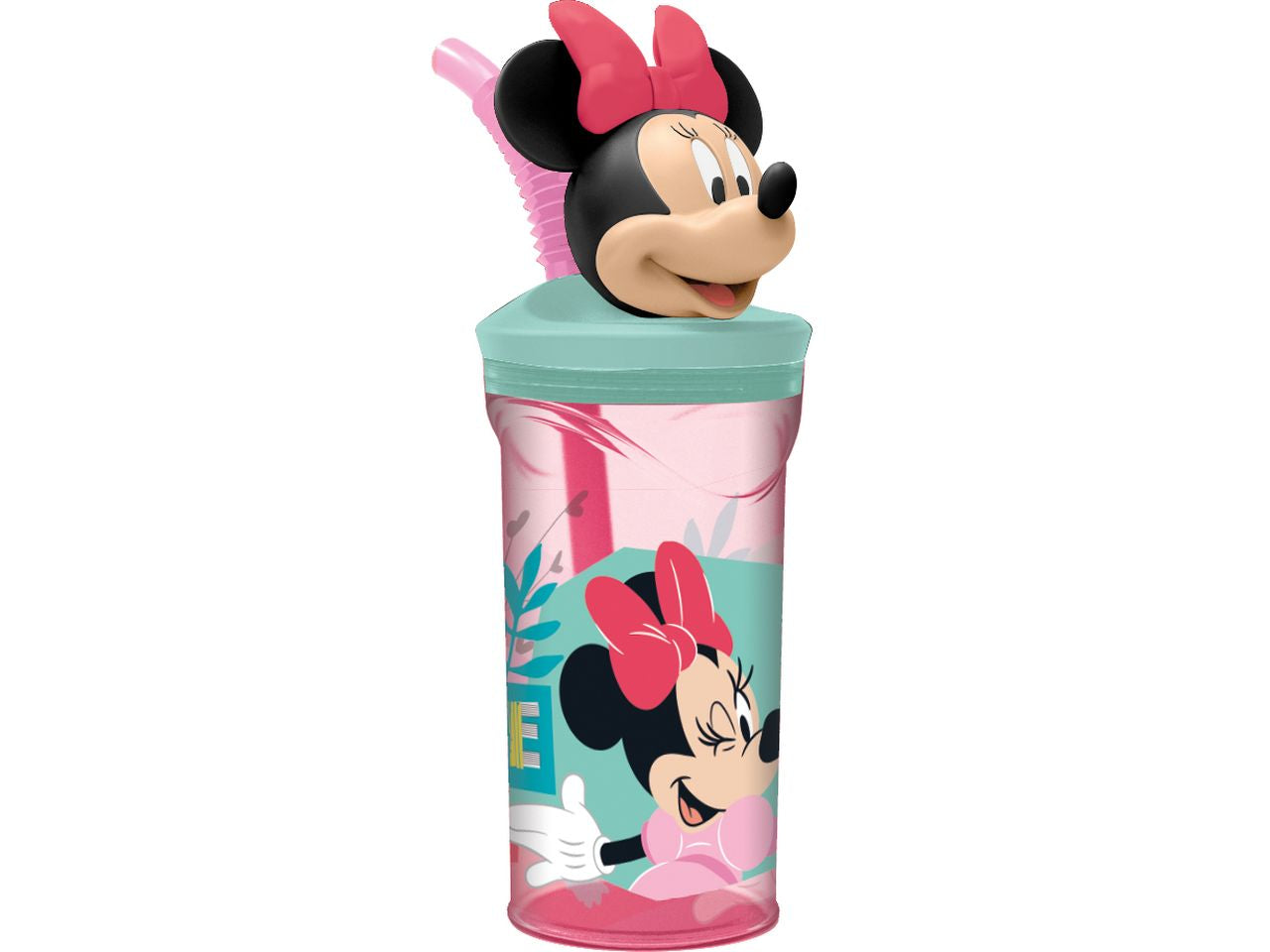 Minnie bicchiere con cannuccia 3d tritan