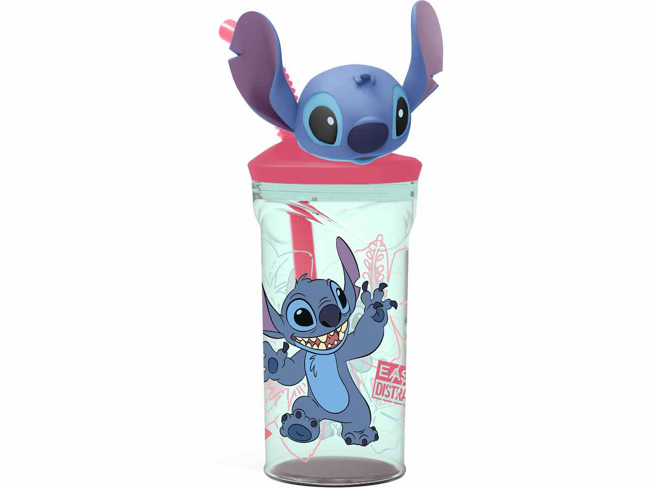 Stitch bicchiere con cannuccia 3d 360ml