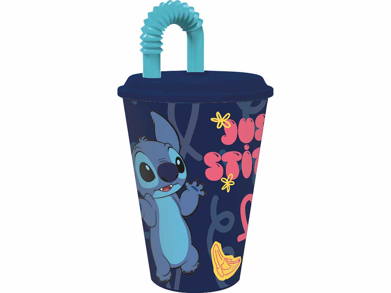 Stitch bicchiere con cannuccia 430ml