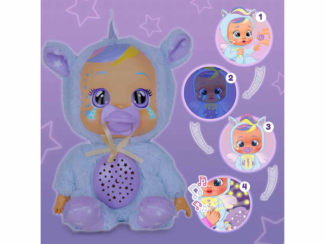 Cry Babies Goodnight Starry Sky Jenna Bambola morbida interattiva - IMC Toys