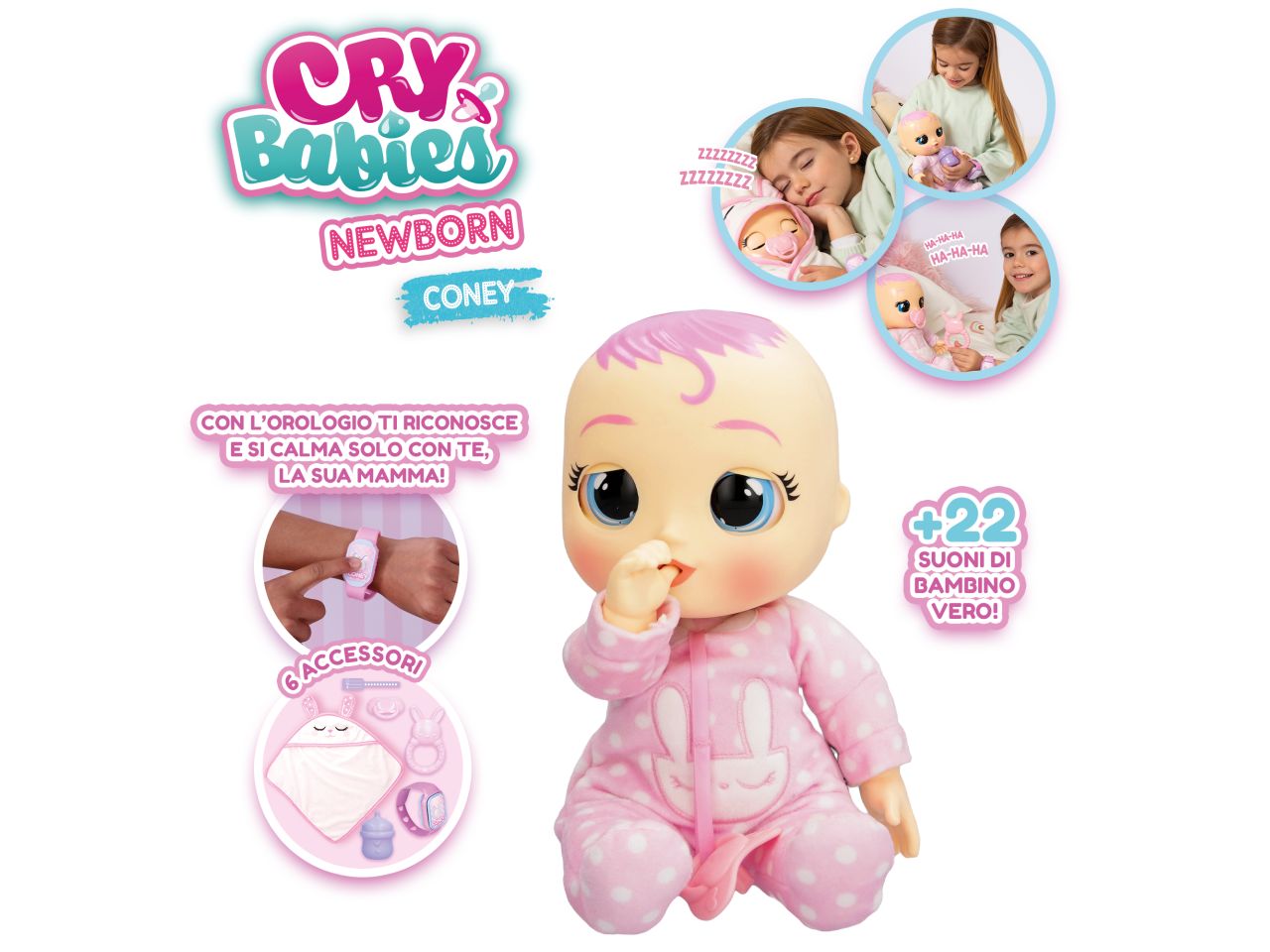 Cry Babies Newborn Coney Bambola Interattiva - IMC Toys