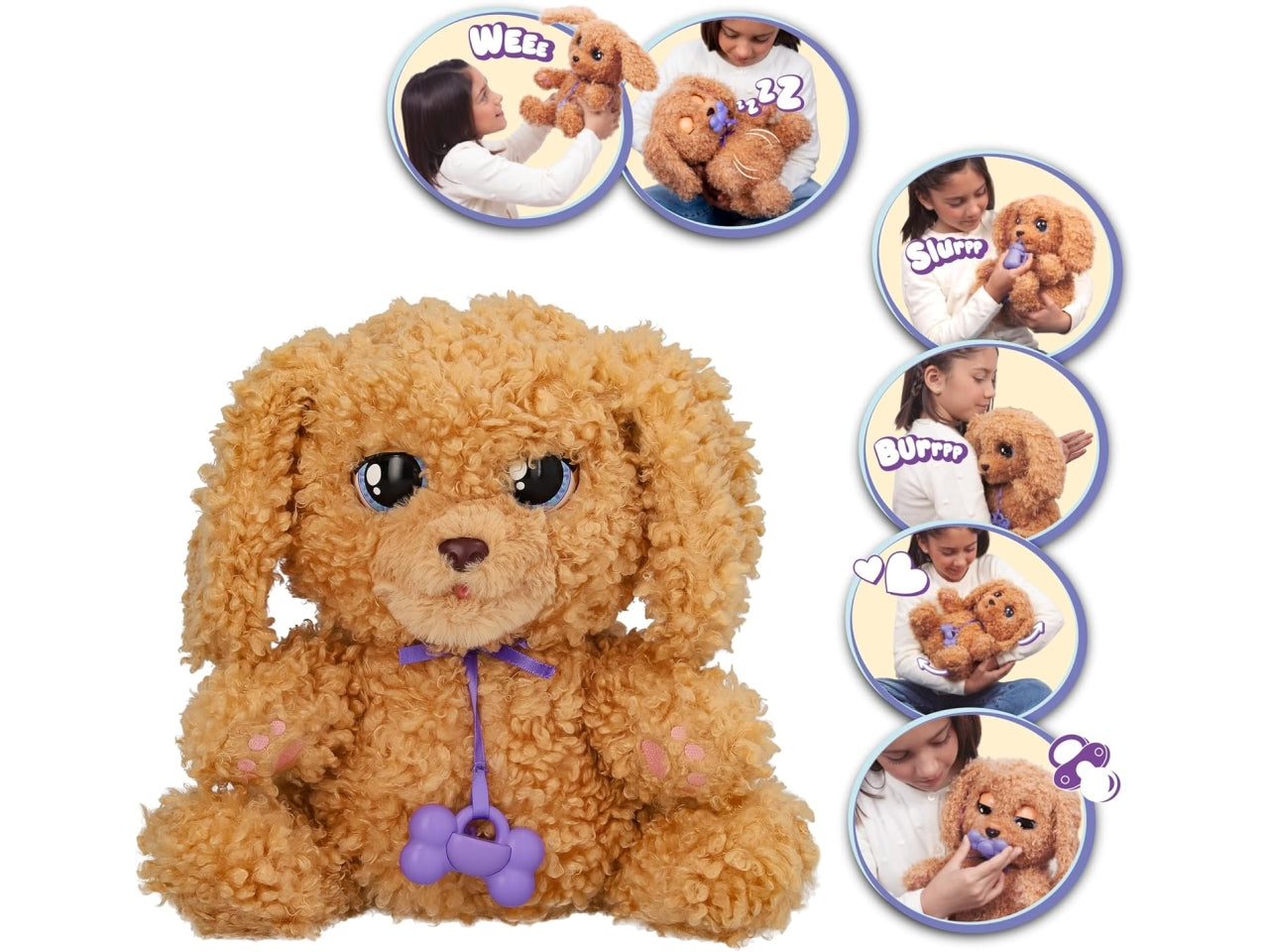 Baby paws Labradoodle, cucciolo interattivo con zainetto , per bambini dai 18+ mesi - Imc Toys